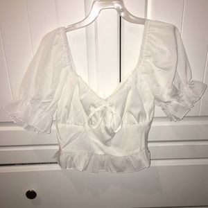 White ruffled top from Missguided